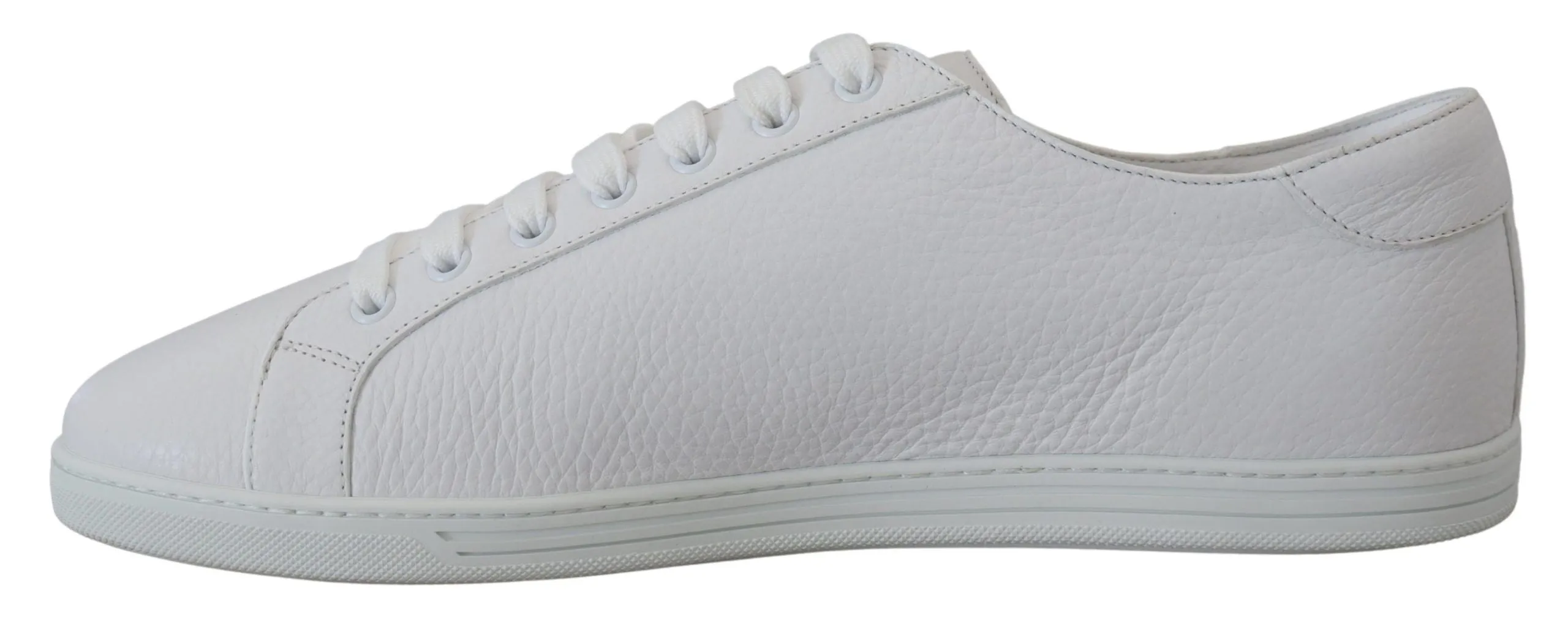 Italian Leather White Low-Top Sneakers