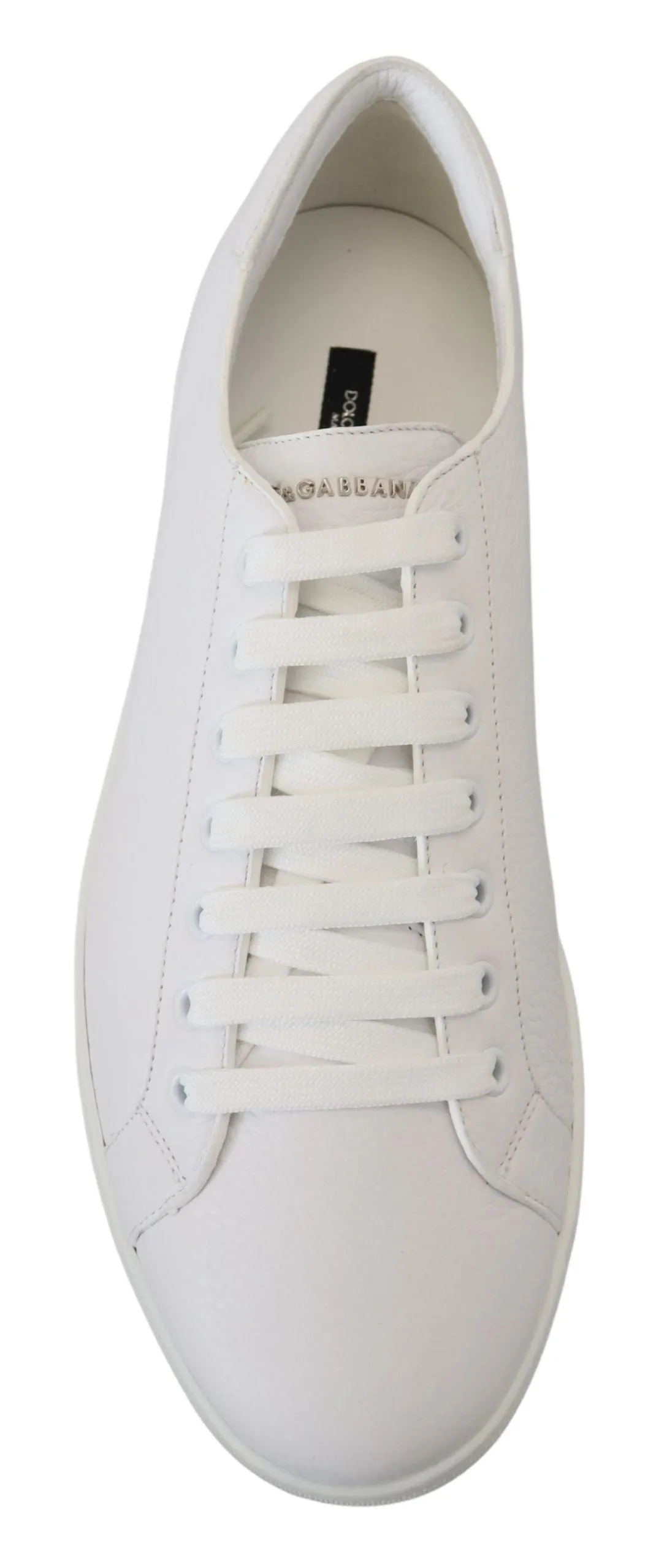 Italian Leather White Low-Top Sneakers