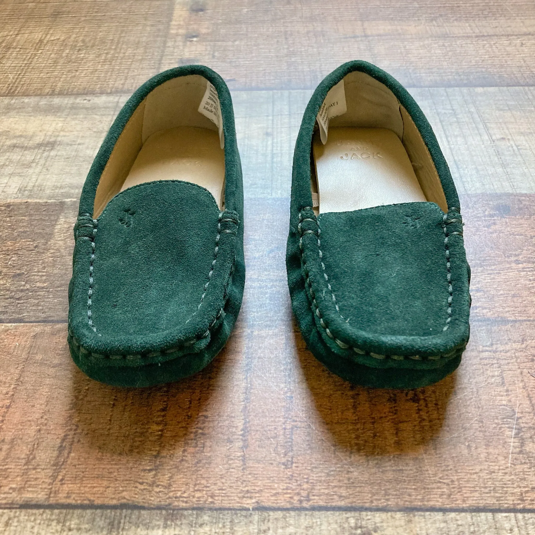 Janie & Jack Green Suede Loafers- Size 10 (Brand New Condition)