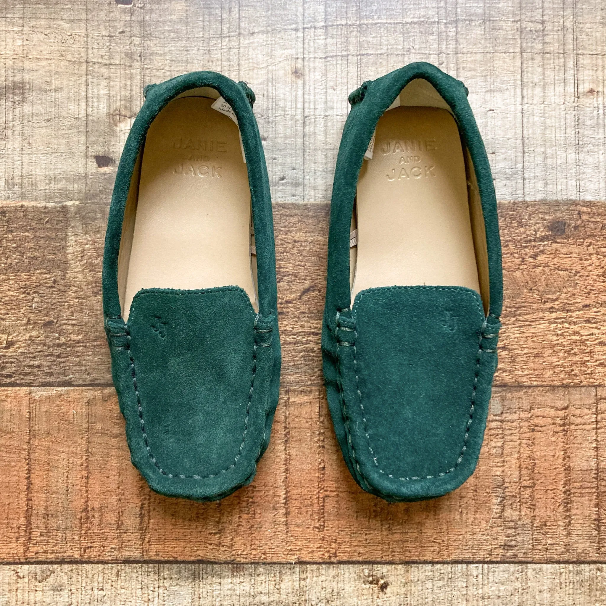 Janie & Jack Green Suede Loafers- Size 10 (Brand New Condition)
