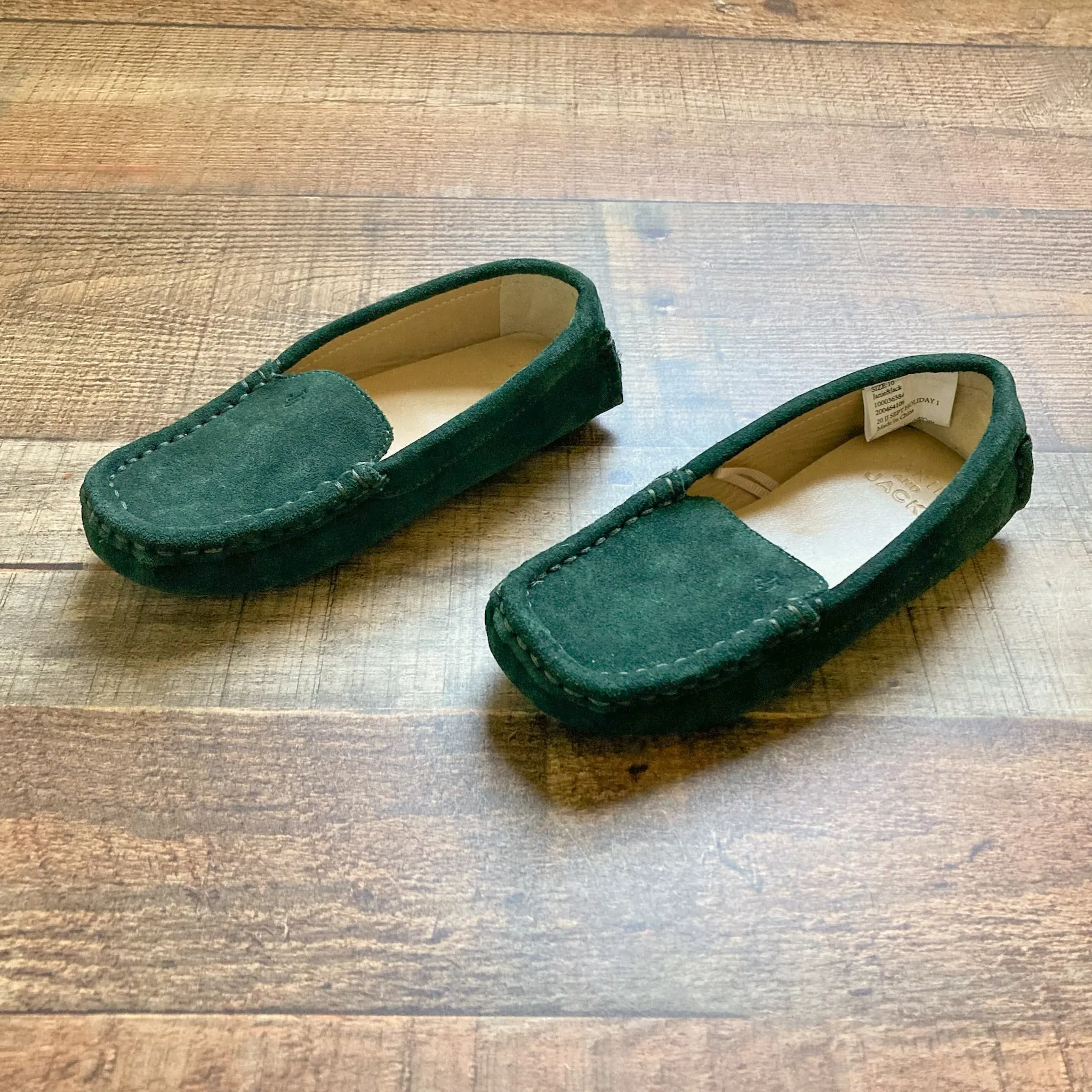 Janie & Jack Green Suede Loafers- Size 10 (Brand New Condition)