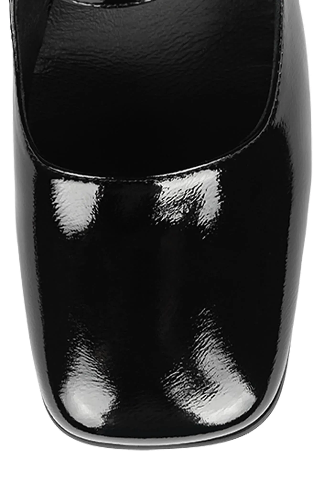Jeffrey Campbell Monsieur Black Crinkle Patent Fashion Open Knee Gladiator Boots