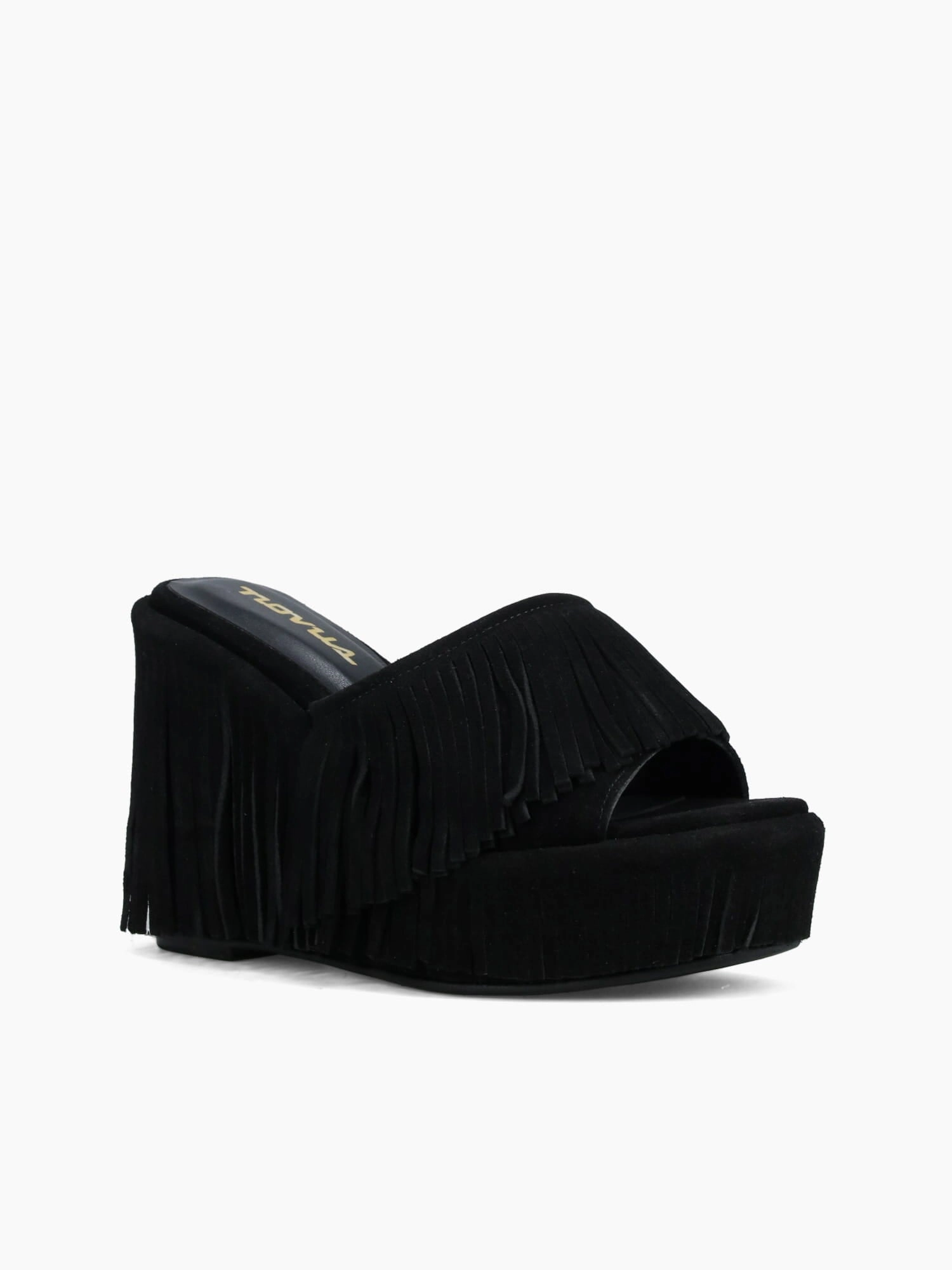 Kaia Black Suede Heel Ease Shore Play