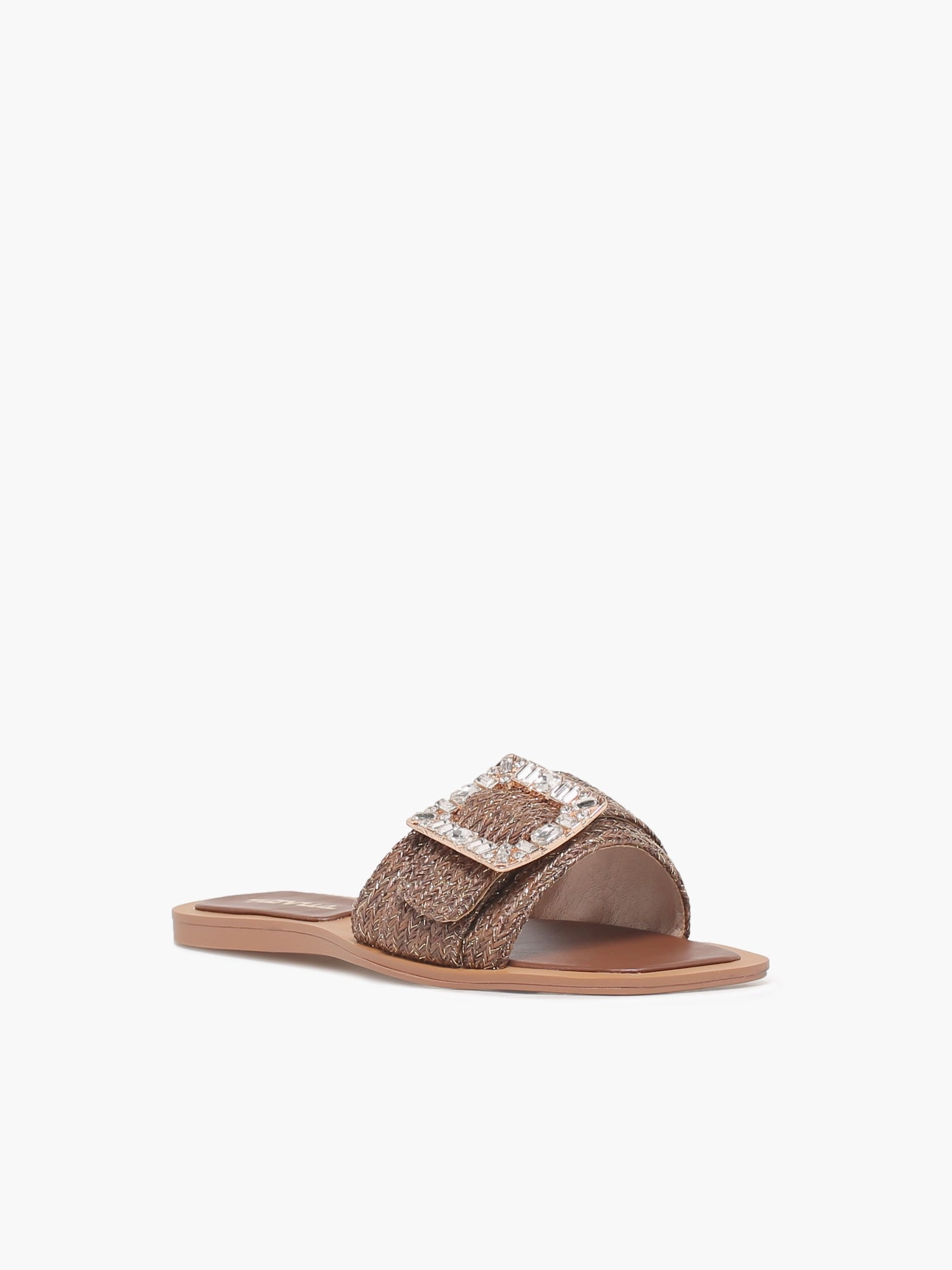Travel Shoes Comfort Karola Brown Crystals raffia