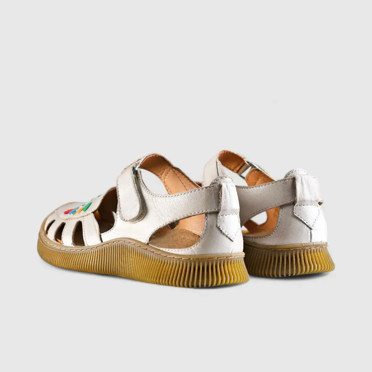 Karyoka Comfort Leather Fisherman Sandal 6717 Beige Multi