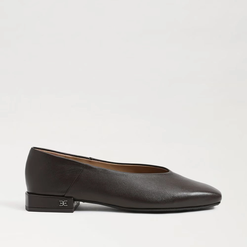Sleek Vibe Kasey Square Toe Ballet Flat - Cafe Noir Brown Leather
