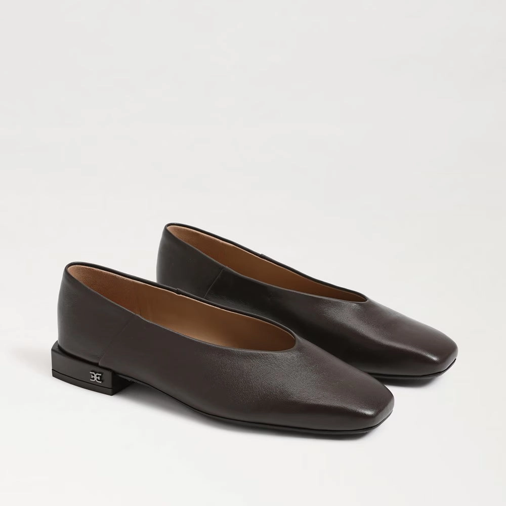 Kasey Square Toe Ballet Flat - Cafe Noir Brown Leather Lake Hike