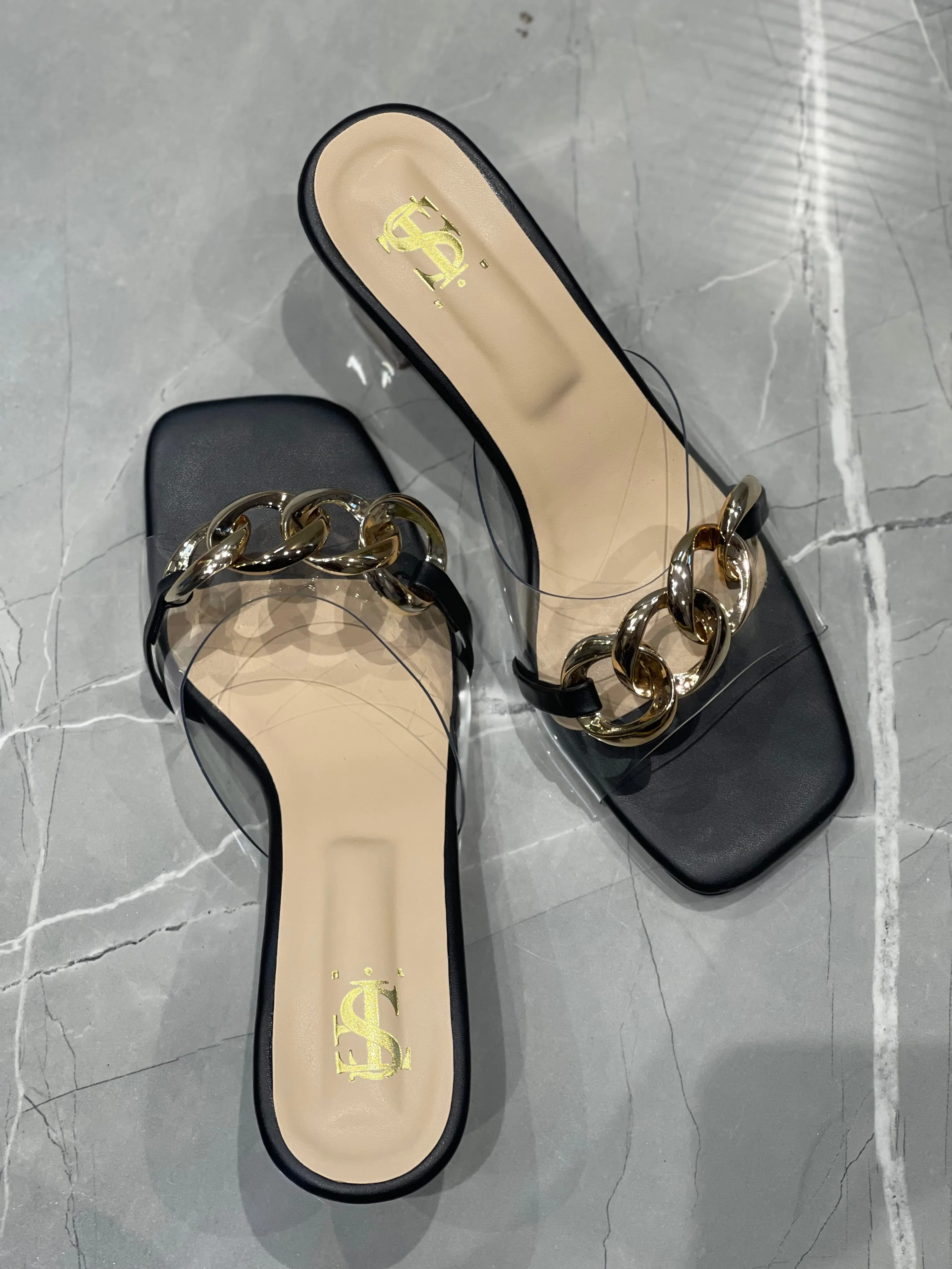 Katie Transparent Chained Heels