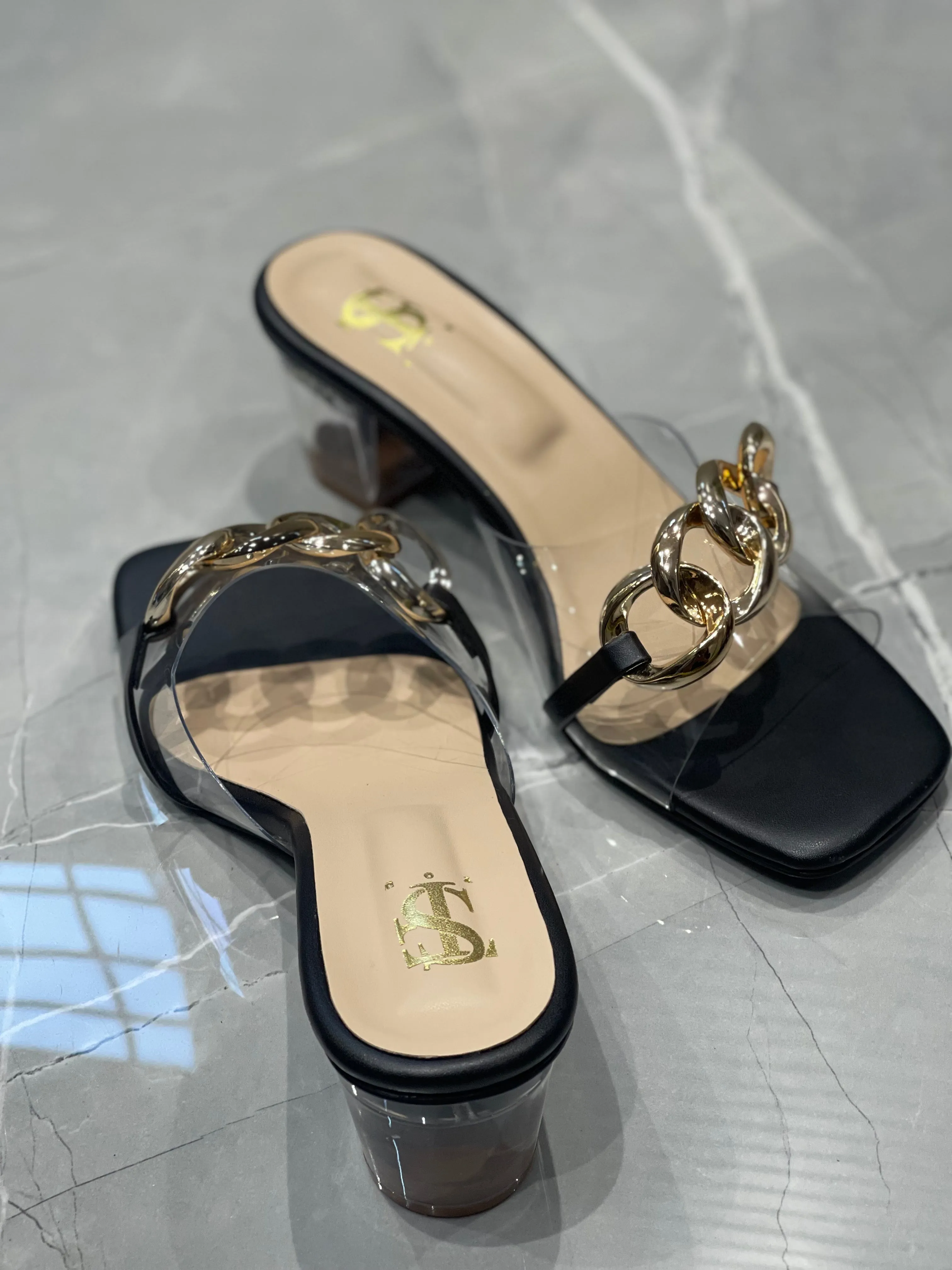 Katie Transparent Chained Heels