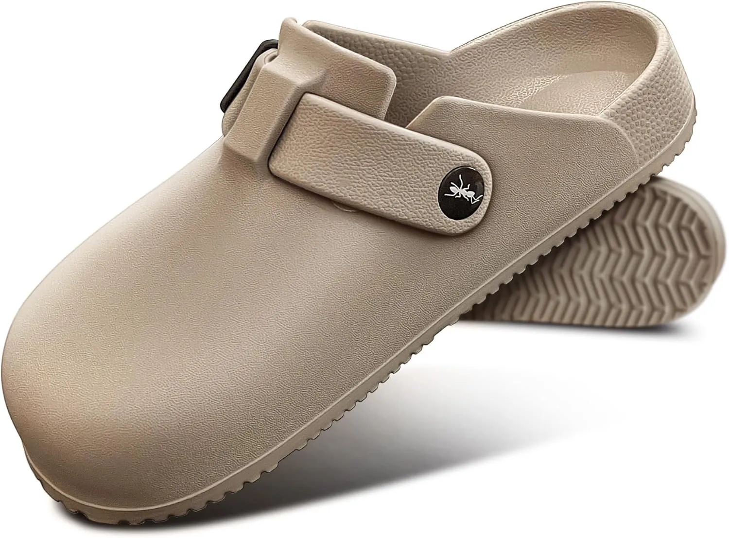 KEMISANT Women Clogs,Comfortable Mules Sandals Slippers Nurse Garden Shoes Unisex for Men Cushioned Support(Camel-8 Women/6 Men)