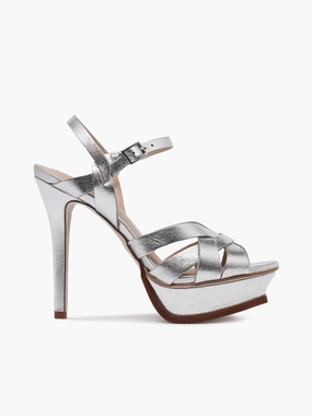 Kendal Silver Strappy High Heels Kendal Silver Effortless Walking