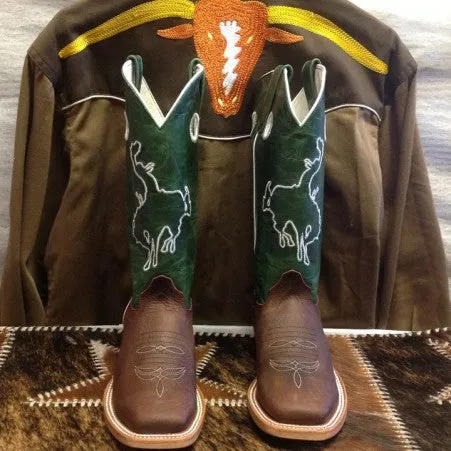 Kids cowboy Boots - Olathe Crazy Cat Square Toe - OK35