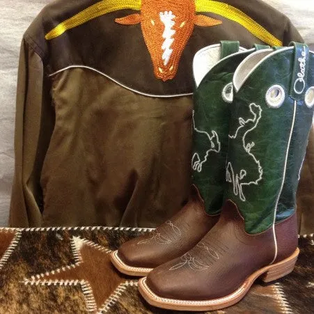 Kids cowboy Boots - Olathe Crazy Cat Square Toe - OK35