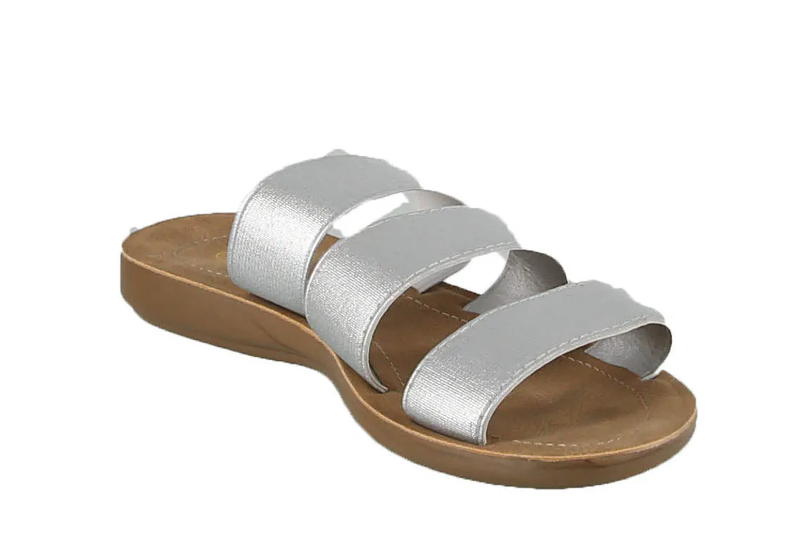 KID'S SHOES SILVER FABRIC SANDALS REFORM-21K