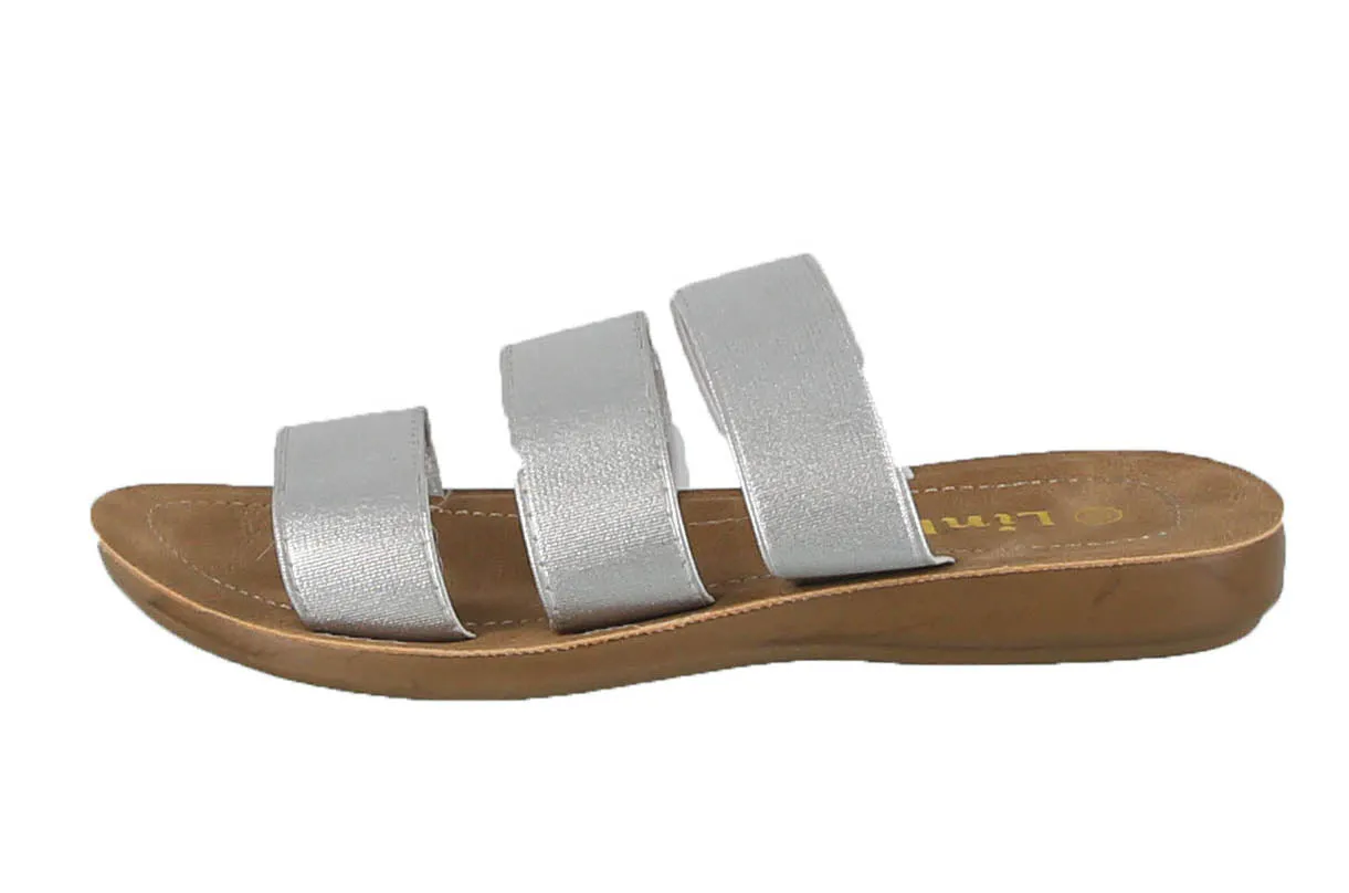 KID'S SHOES SILVER FABRIC SANDALS REFORM-21K