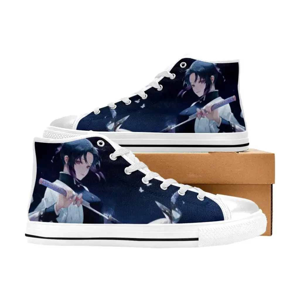 Kimetsu no yaiba Demon Slayer Shinobu Kocho Shoes High Top Sneakers for Kids and Adults