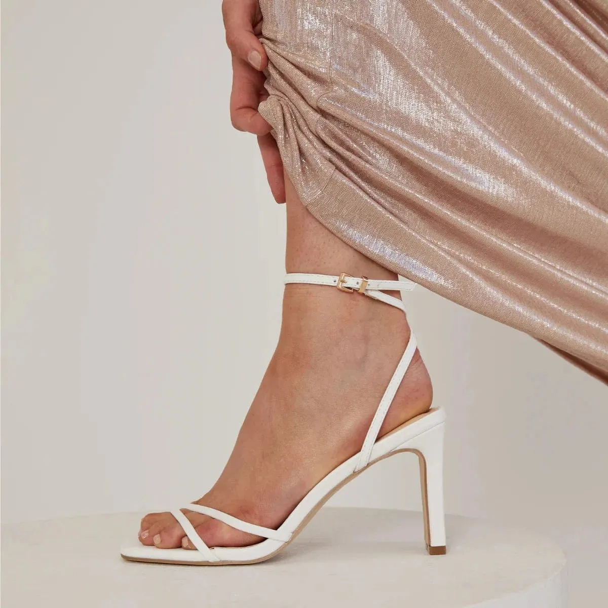 Kimmy Slim Strappy Heel White
