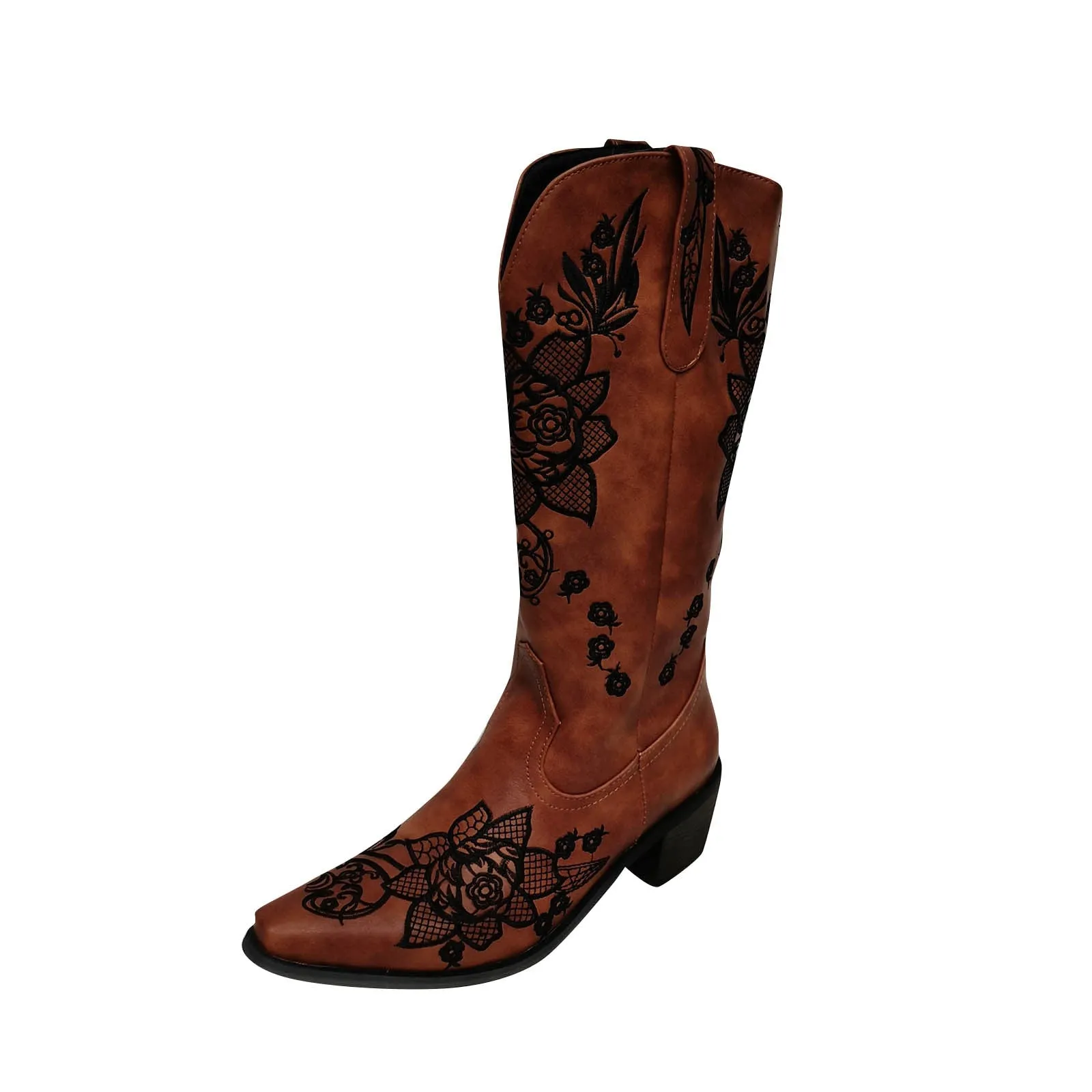Knee-high High Tube Middle Heel Ladies Cowboy Boots