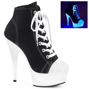 Lace Up Front Canvas Sneaker 6-Inch Heel DELIGHT-600SK-02