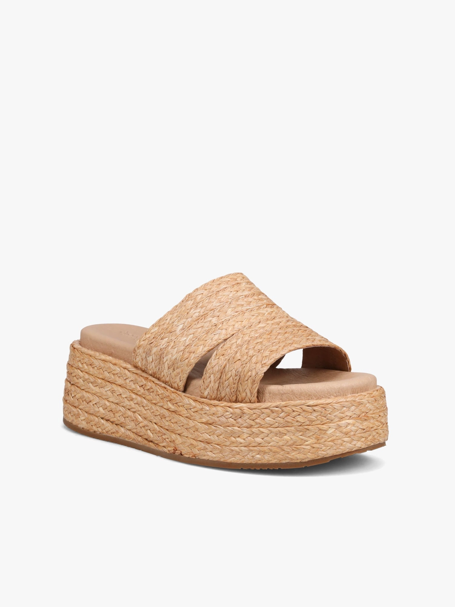 Lara Toast Raffia Unibody Injection Molded Footwear for Traveling