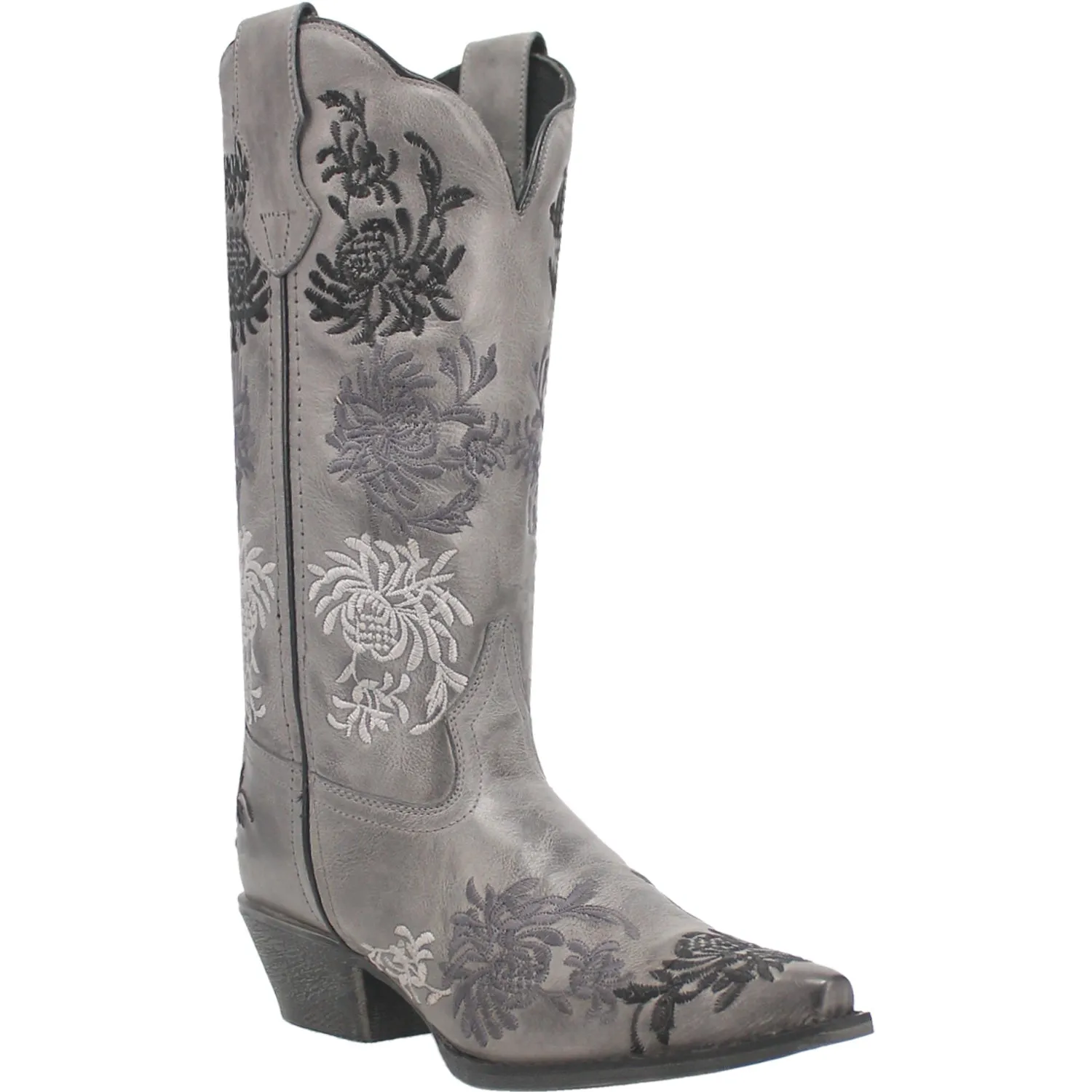 Laredo Womens Sylvan Grey Leather Cowboy Boots 7 M