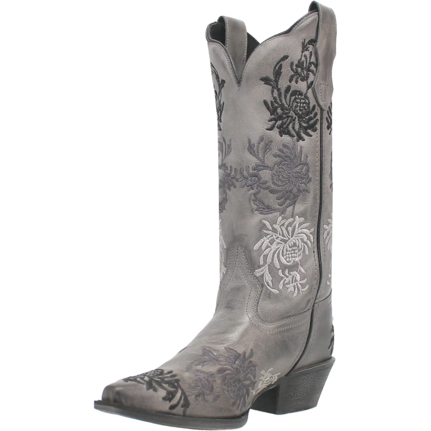 Laredo Womens Sylvan Grey Leather Cowboy Boots 7 M