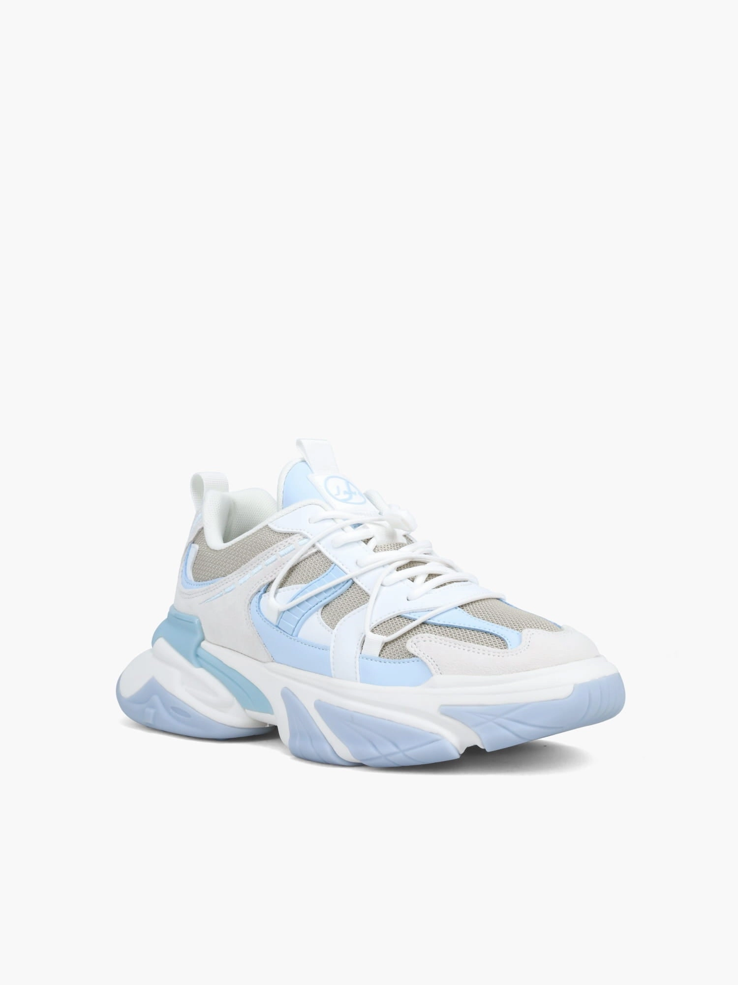 Dragon Lt Blue Beige suede Mesh Structured chic
