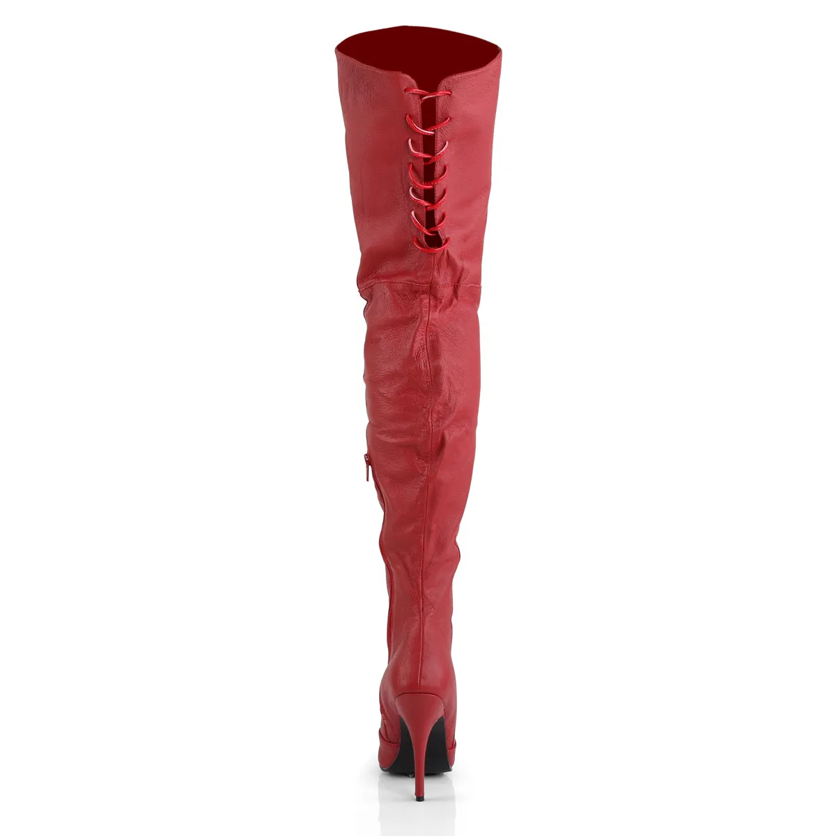 LEGEND-8899 Pleaser Red Leather (P) Sexy Single Sole Shoes (Fetish Footwear)