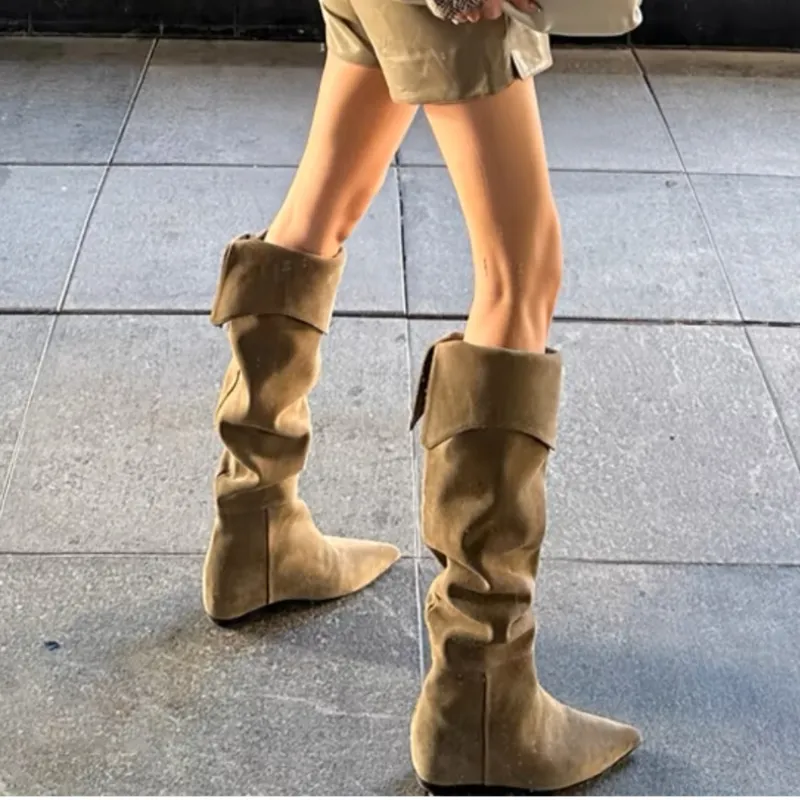 LEORI Suede Knee High Boots
