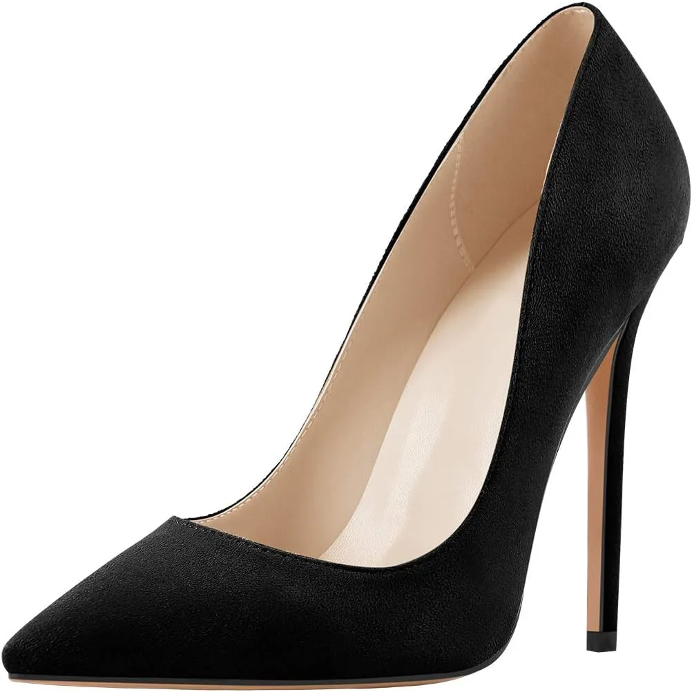 LISHAN Women's Sexy Pointed Toe Stiletto Pumps,Slip On Patent Leather High Heels,Wedding Dress Formal Shoes