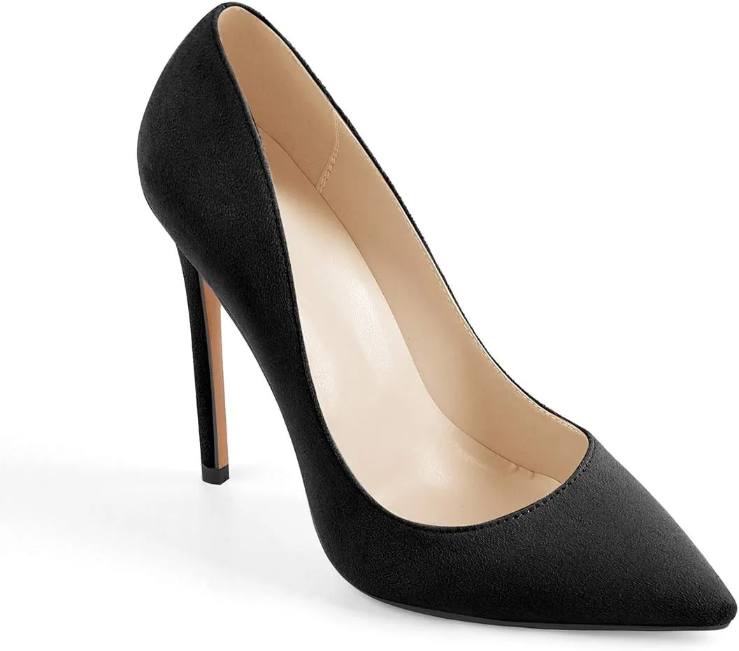 LISHAN Women's Sexy Pointed Toe Stiletto Pumps,Slip On Patent Leather High Heels,Wedding Dress Formal Shoes