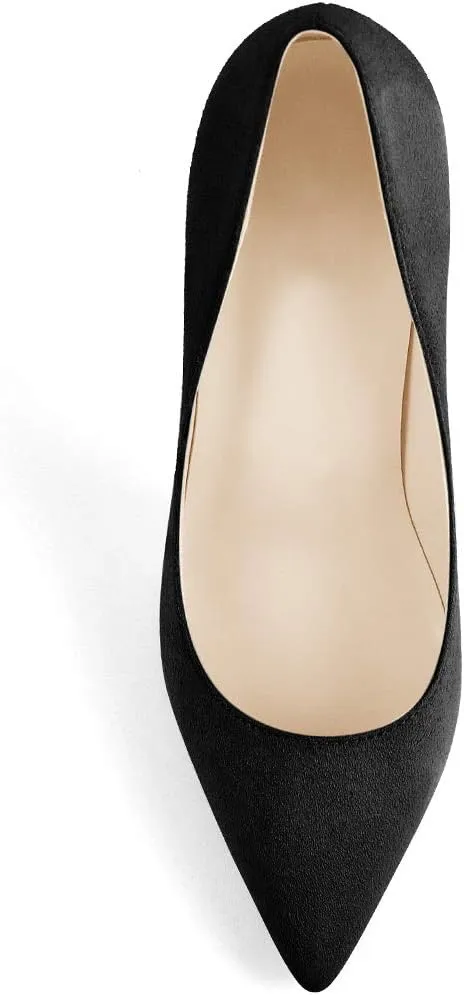 LISHAN Women's Sexy Pointed Toe Stiletto Pumps,Slip On Patent Leather High Heels,Wedding Dress Formal Shoes