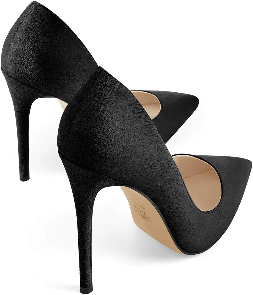 LISHAN Women's Sexy Pointed Toe Stiletto Pumps,Slip On Patent Leather High Heels,Wedding Dress Formal Shoes