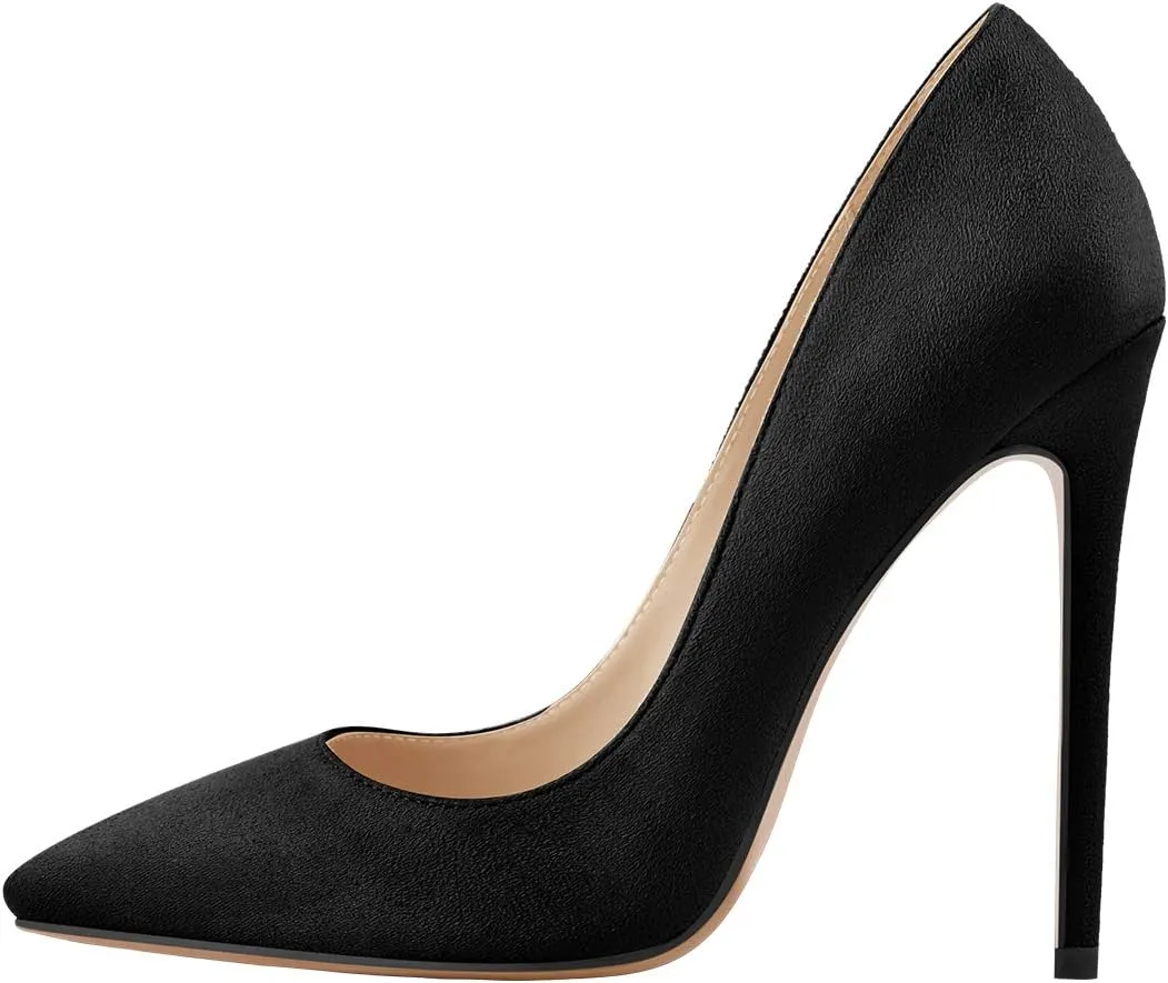 LISHAN Women's Sexy Pointed Toe Stiletto Pumps,Slip On Patent Leather High Heels,Wedding Dress Formal Shoes