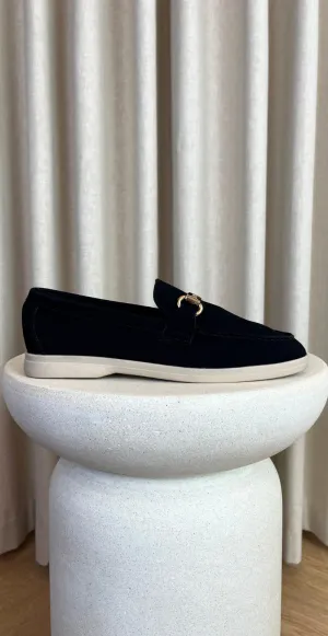 Loafers med guld spænde sort LikeLondon