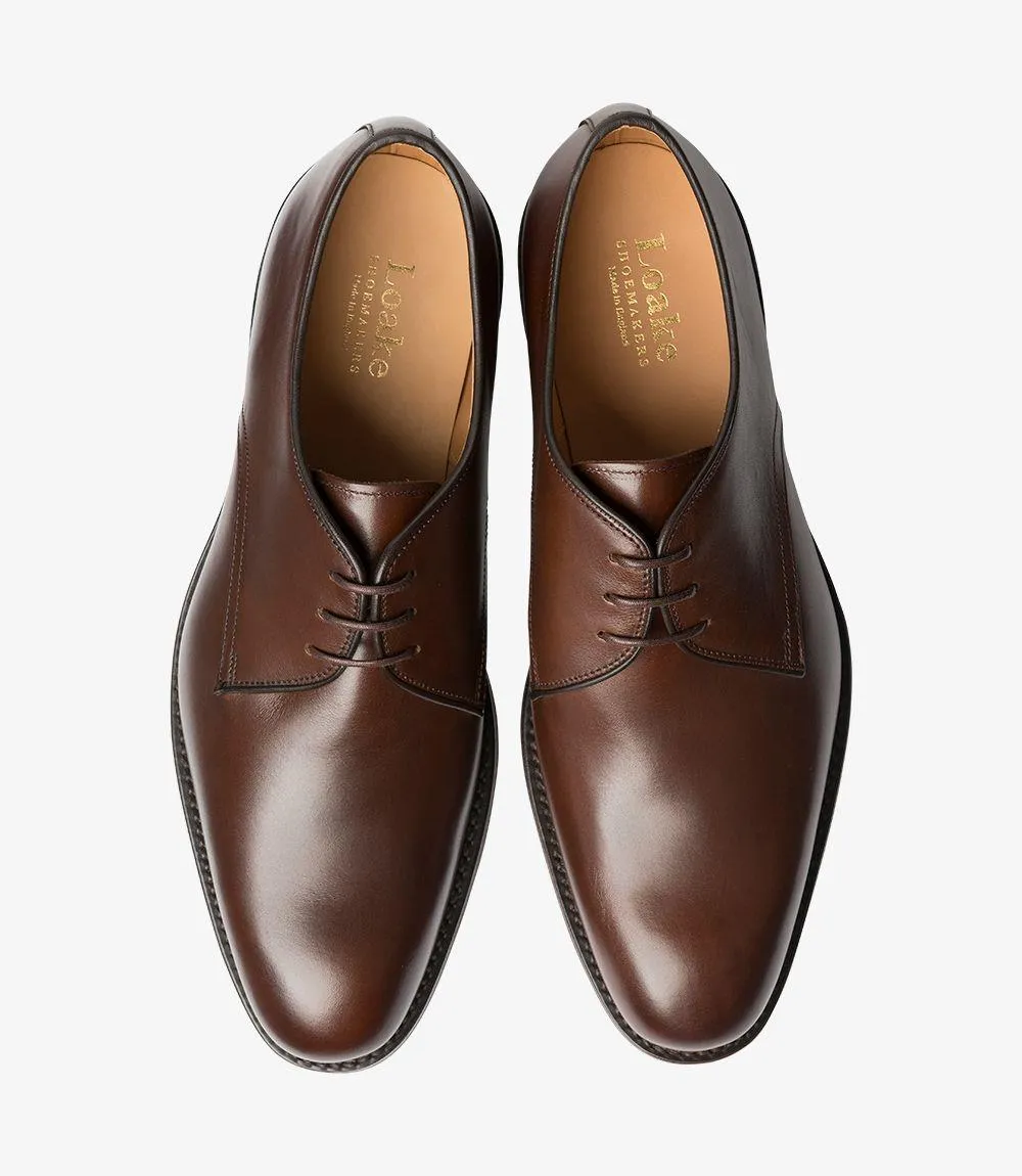 LOAKE GABLE DARK BROWN DERBY RUBBER SOLE G-WIDE