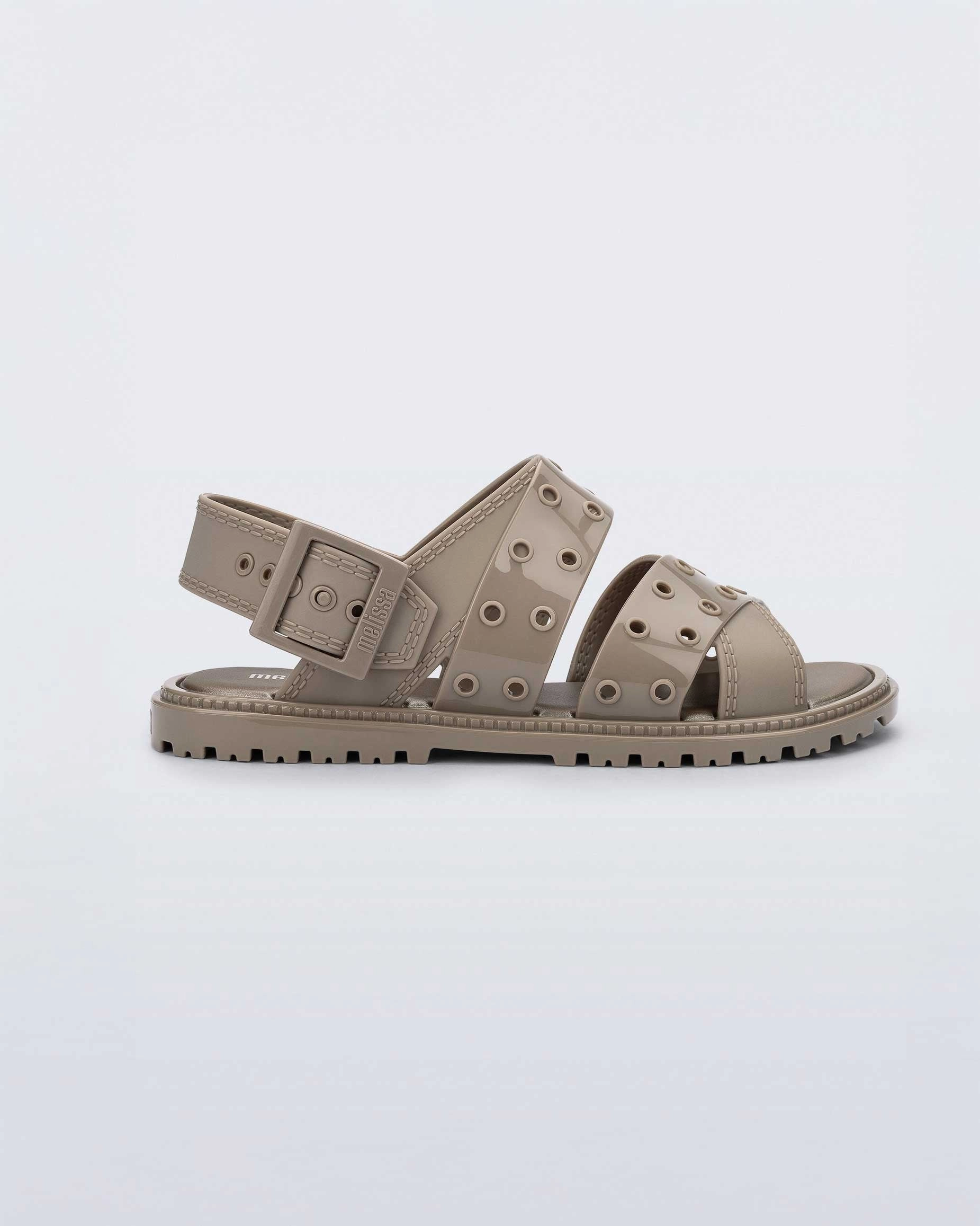 Lock Sandal Ad - Beige Chain Touch