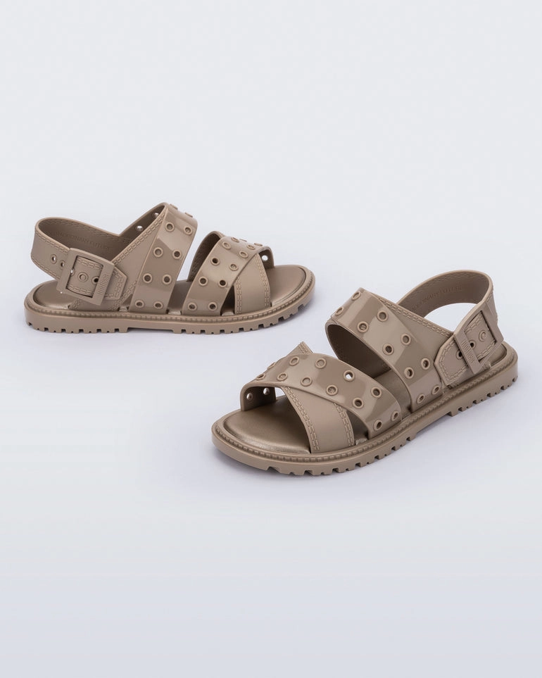 Lock Sandal Ad - Beige Ground Hug Shock Absorbing