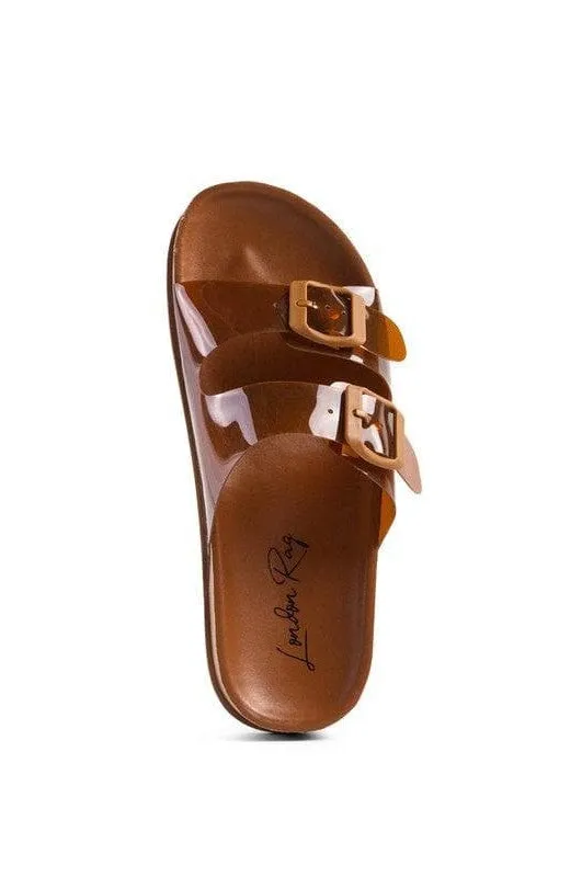 London Rag MINATA Platform Buckled Slide Sandals