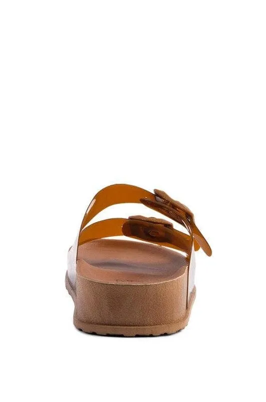 London Rag MINATA Platform Buckled Slide Sandals