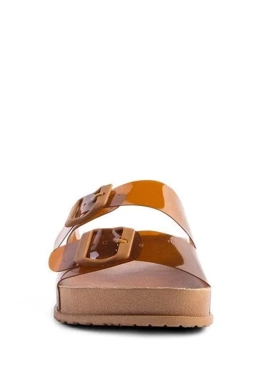 London Rag MINATA Platform Buckled Slide Sandals