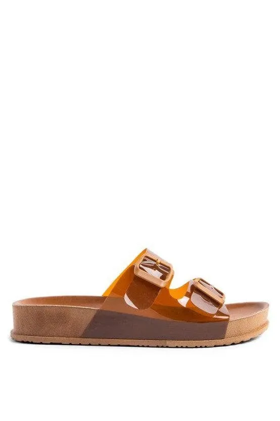 London Rag MINATA Platform Buckled Slide Sandals