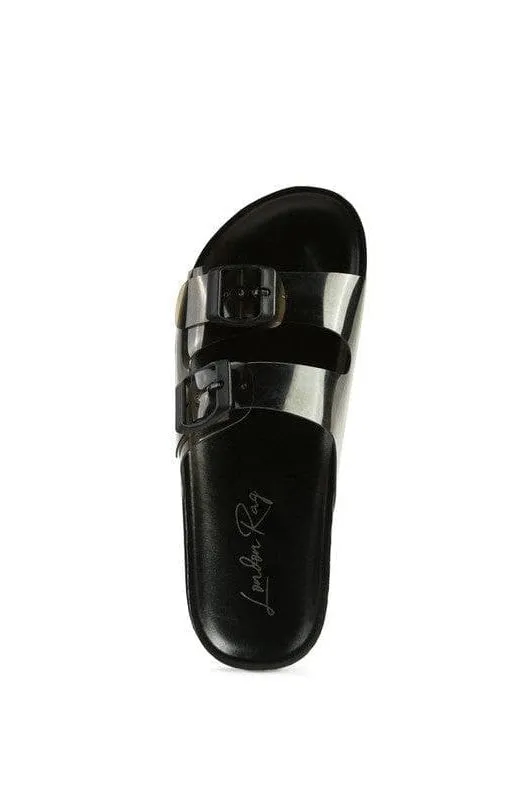London Rag MINATA Platform Buckled Slide Sandals
