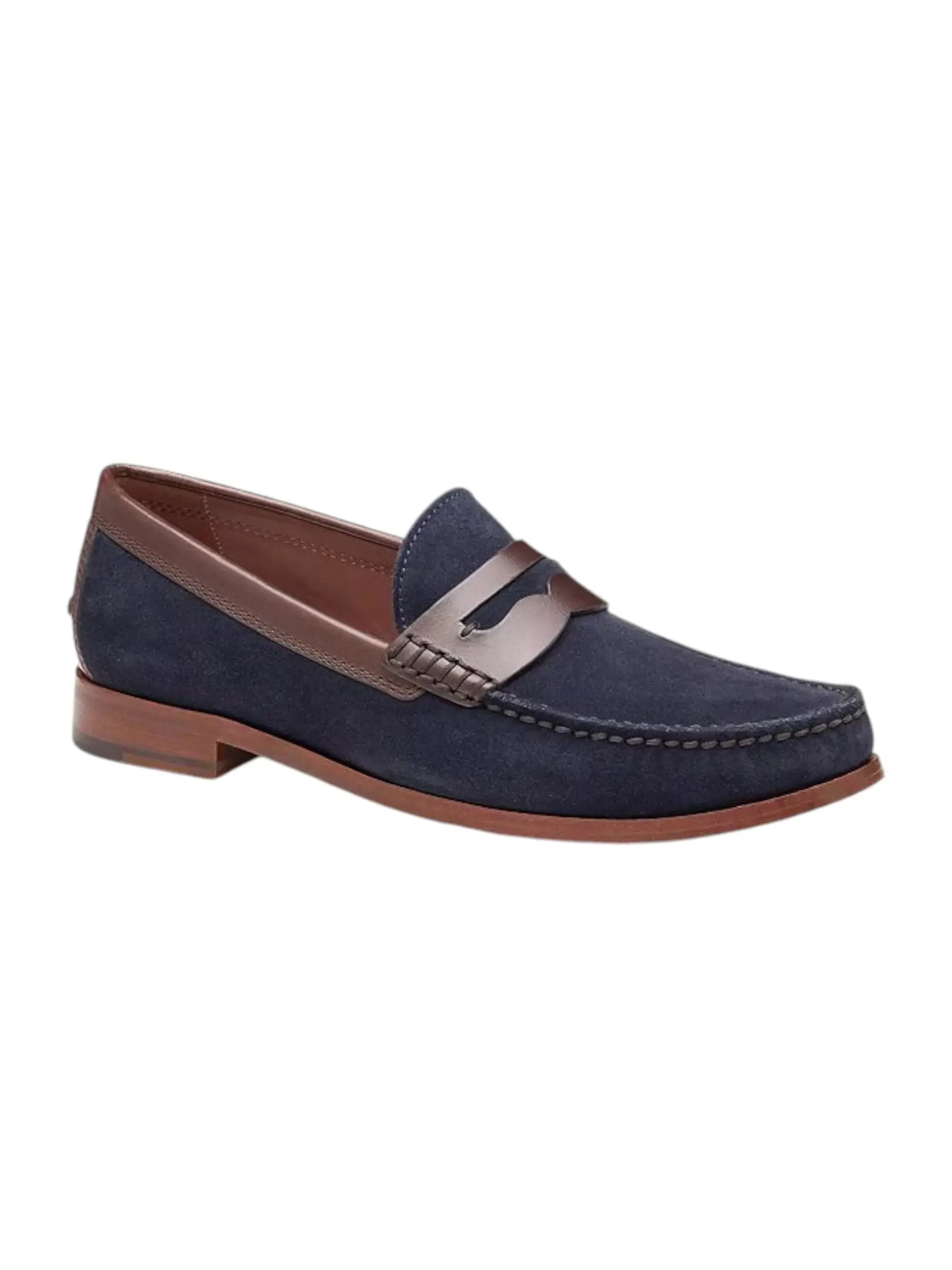Breath Mesh Baldwin Penny Loafer - Snuff Waxed English Suede/Navy