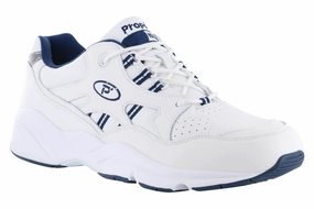 Lounge Vibe Propet Stability Walker White Navy LeatherMaterial Propet Stability Walker White Navy
