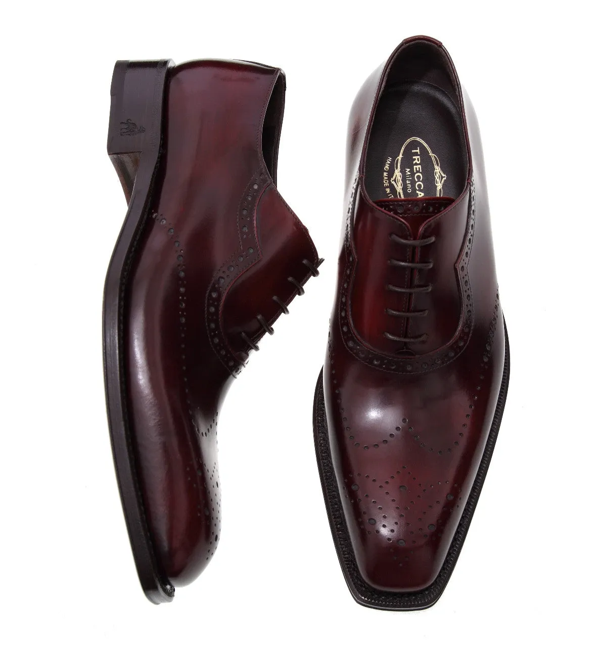 Lovanio Burgundy Calfskin Oxford Shoes