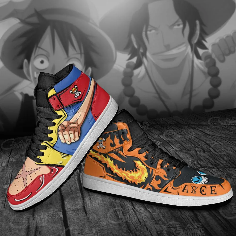Luffy And Ace Sneakers Custom Anime OP Shoes
