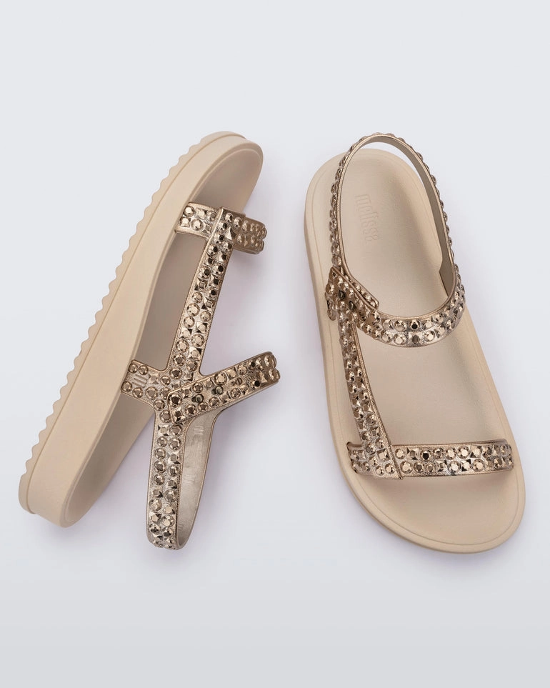 Lust - Beige/Gold Open Toe