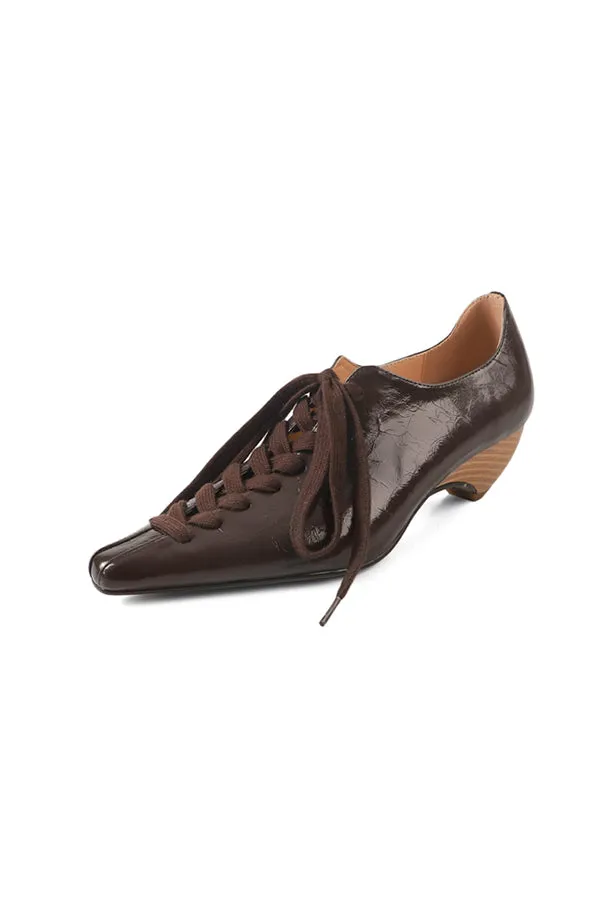 LuxeLeather Exotic Square Toe Lace Up Leather Shoes