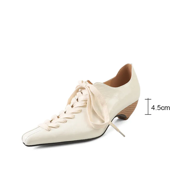 LuxeLeather Exotic Square Toe Lace Up Leather Shoes